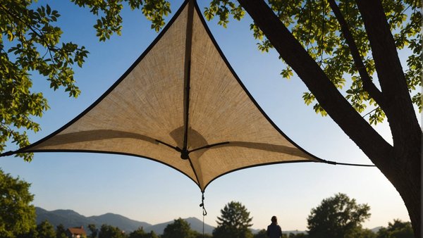 Voile d'ombrage triangulaire en mesh : élégance et confort garantis